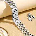 Newlibery Silver Gold Watch Bands for Women Compatible with Apple Watch 38mm 40mm 41mm 42mm (S10/11) Adjustable Metal Strap Dressy Pretty Chain Bracelet for iWatch Series 11/10/9/8/7/6/5/4/SE/3/2/1