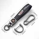 Genuine Leather Car Key Chain for Cadillac Escalade CT4 CT5 CT6 ATS CTS SRX XT5 Keyring Keychain Accessories Family Present(Black)