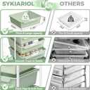 SYKIARIOL Rolling Cart with 6 Drawers,Utility Storage Cart with Drawers,Art Craft Organizers and Storage,Makeup Organizer with Wooden Tabletop,Green