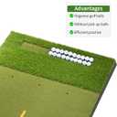 5.2x4ft & 6x4ft 21mm-50mm Dual-Turf Golf Mat with Ball Tray, Thickened Golf Hitting Mat with 9 Hitting Holes, Alignment Aid Practice Mat for Hitting, Driving Chipping, Swinging, Gifts for Men/Dad/Him