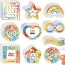 Libima 72 Pieces Anxiety Sensory Stickers Textured Stickers Fidget Mindfulness Sticker School Counselor Supplies Adult Sensory Items Anxiety Relief, 9 Styles(Retro Color)