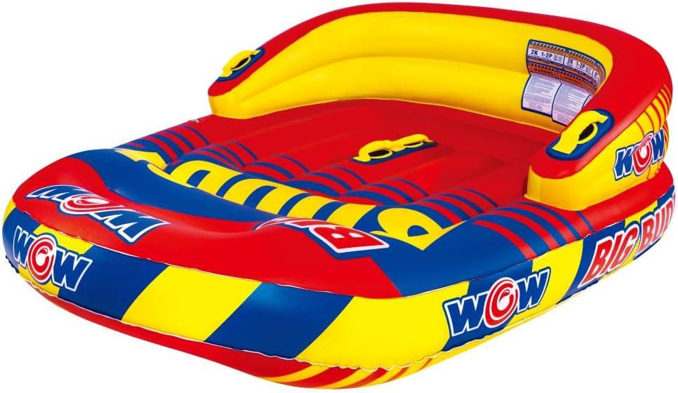 WOW Sports - Big Buddy 2 Person Inflatable Towable Deck Tube - Perfect For Kids & Adults - Boating Accessory