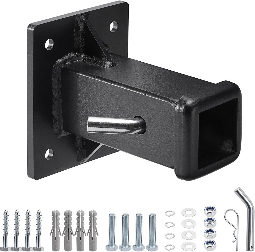 Bolt on Hitch Receiver Tube 2 Inch, Wall Mounted Bike Hitch Mount Rack