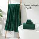 YTYC 29x59 Inch Bath Towels Set of 6 Large, Super Soft Absorbent Lint Free Microfiber Towels for Bathroom 80% Polyester (Dark Green, 6 Piece), 29x59"-Bath Towels Set-6PCS