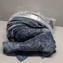 RECYCO Luxury Velvet Quilt Set Full Queen Size Bedding Sets, Ultra Soft Velvet Comforter Set, Lightweight Channel Box Stitch Oversized Bedspread Coverlet for All Season, with 2 Shams, Stormy Blue