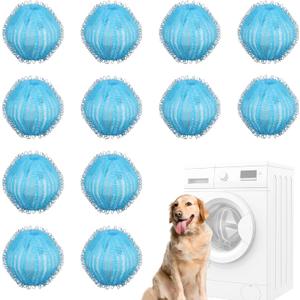 12pcs Pet Hair Remover for Laundry, Reusable Dryer Pet Hair Catching Balls Dog Cat Lint Remover Balls Washing Machine Cleaning Tool for Home Dormitory Hostel Does Not Damage Clothing