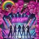 Gerrii K-pop Themed Party Decoration Neon Signs Heart LED Neon Light for Wall Decor Pink and Purple Kpop Music Korean Idol Birthday Decorations Y2K Concert Movies TV Fans Prom Party Supplies