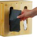 2-in-1 Bamboo Plastic Bag Holder and Trash Dispenser  Small/Compact (Standard Trash Bags Only), Cabinet, Under Sink Storage, Pantry & Laundry Room Organization, Kitchen Must Haves 2026 (Regular)