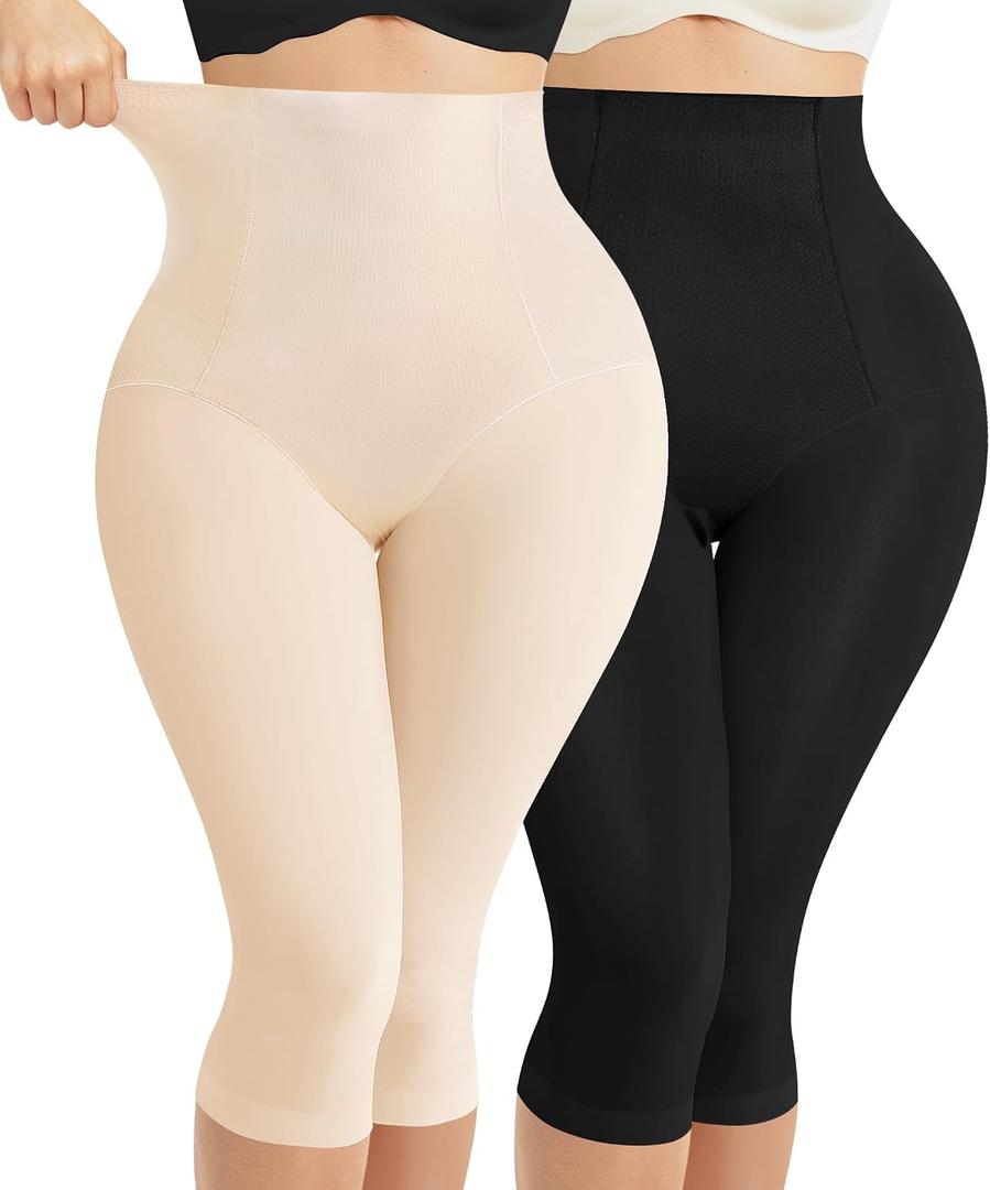 Nebility Compression Leggings for Women Seamless Shapewear Butt Lifting Panties Waist Trainer Tummy Control Thigh Body Shaper (Black, M)