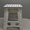 ACKO Folding Step Stool Foldable 16 Inch 400 lbs Capacity, Plastic Stools for Adults and Kids, Collapsible Stools for Kitchen, Stepping Stool with Handle (White)