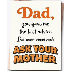 9 x Hqulpr Greeting Card, Funny Father's Day Card for Dad from Daughter & Son, Fathers Day Present, 7x5 inches