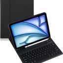 Keyboard Case for Samsung Galaxy Tab S10 Ultra 14.6inch SM-X926 Android Tablet Detachable Case with Keyboard, Fully Wrapped Leather Built-in Pen Holder (Black,Normal)