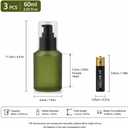 Green Frosted Glass Lotion Pump Bottles 60ml 3-Pack