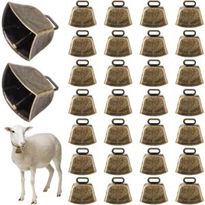 30 PCS Cow Bells, Grazing Copper Bells, Metal Cow Bells with Crisp Sound, Loud Animal Copper Bronze Bells, Vintage Grazing Bells for Cow Horse Sheep