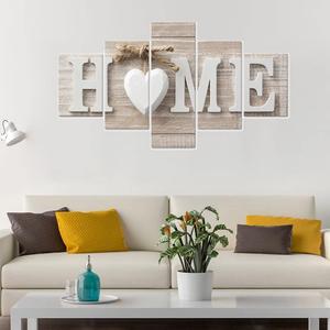 SUNYSUBY 5 Pieces Canvas Prints Wall Art HOME Sign Pictures Modern Painting Artwork Print Oil Print Framed Hang For Home Bedroom Living Room Decoration (HOME, W50 x H24), 10 x 12 inches, 10 x 20 inches, 10 x 24 inches