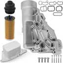 MUNIK 11428585235 Aluminum Oil Cooler Filter Housing Assembly For 14-19 Mini Cooper, for 16-19 Clubman, for 2017-2020 Mini Cooper Countryman, for 16-19 X1, for 18-19 X2 1.5 2.0L Replace# 11428511391