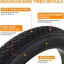 2-Pack 26x4.0 Fat Bike Tire, 26 Inch Mountain Bike Tires & Tubes Set, Folding Replacement Bicycle Tires with Tire Levers for Off-Road Bike and Ebike