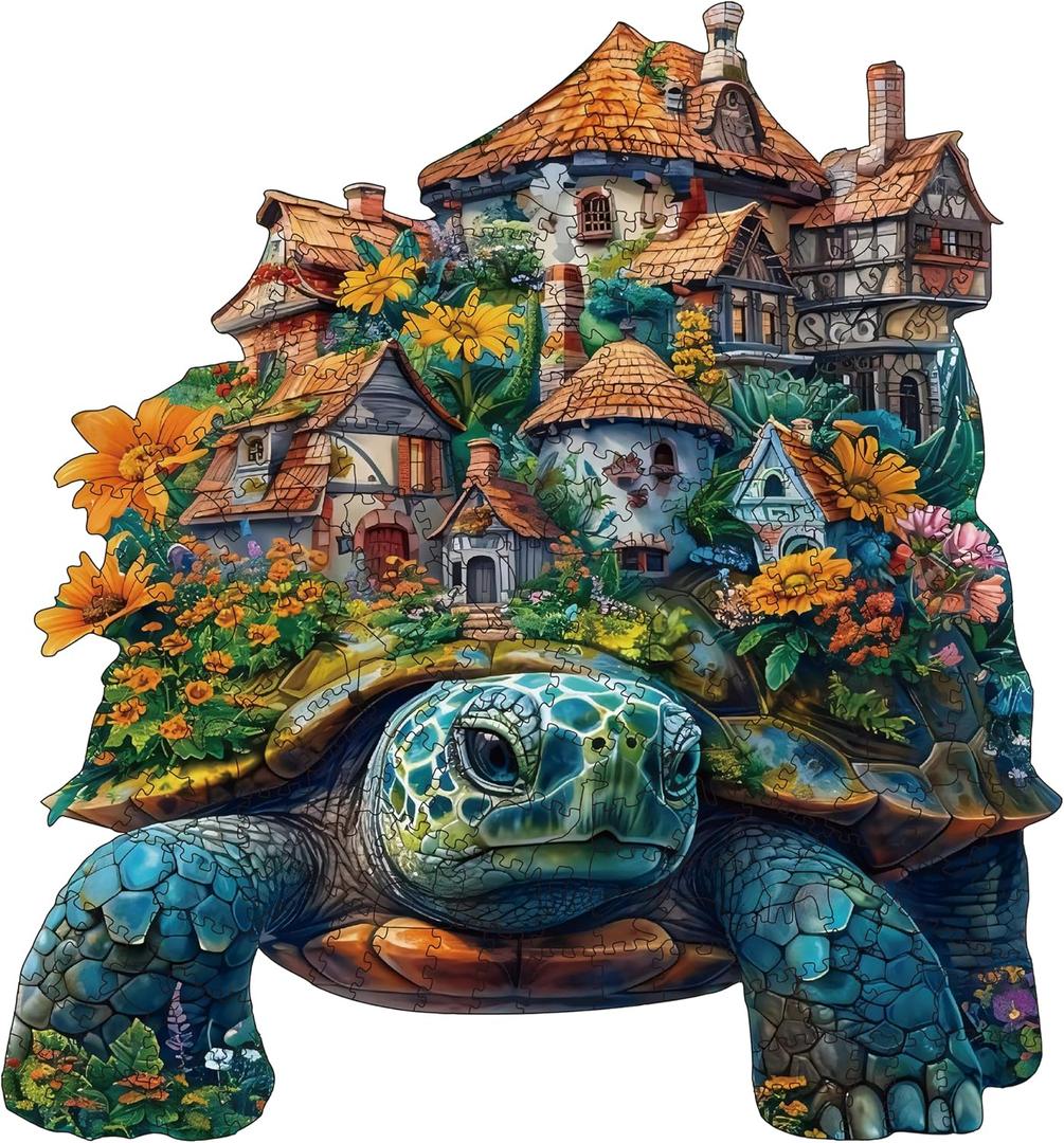 Wooden Puzzles for Adults, Turtle Wooden Puzzles 200 Pieces, Irregular Animals Fun Puzzles for Adults