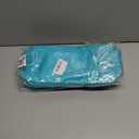 3 x Preppy Makeup Bag for Women, Cosmetic Bag Letter Pouch Purse with Handle, Waterproof Portable Glitter Nylon Travel Toiletry Bag Organizer with Zipper (A-Blue)