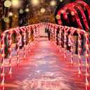 20 Pack Candy Cane Christmas Decorations Outdoor, 15inch Christmas Pathway Lights with Timer, 8 Flashing Modes Candy Cane Lights, 4.5V Red LED Outdoor Xmas Decor for Walkway Yard Lawn Porch Holiday