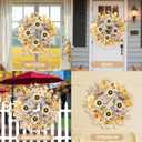 Realistic Fall Wreath with Light 26" Fall Wreaths for Front Door with Fall Leaves Berries Fall Leaves,Sunflower,Autumn Wreath Fall Decorations for Home Thanksgiving Halloween Decorations for Wall Door
