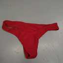 SherryDC Women's Sexy Cheeky Thong Brazilian Cut Low Rise High Leg Bikini Bottom (Red) Small