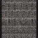 Ottomanson Scraper Doormat Indoor Outdoor Entry Rug with Rubber Backing & Dirt-Trapping Polyester Pile, Non-Slip Front Door Mat for Mud & Pet Traffic 24" x 36", Charcoal