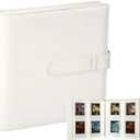 Veicevol 256 Pockets Photo Album for Fujifilm Instax Mini Camera, Leather Cover Photo Book for Polaroid Pictures, 2x3 Photo Album for Fujifilm Instax Mini 12 11 9 40 90 8 7 Evo LiPlay Pictures,White
