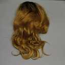 COHEALI Fashion Wig Mid-part Long Curly Realistic Gradient Color Hairpiece for Women Black to Light Gold Stylish Hair Accessory Suitable for Daily and Party Use