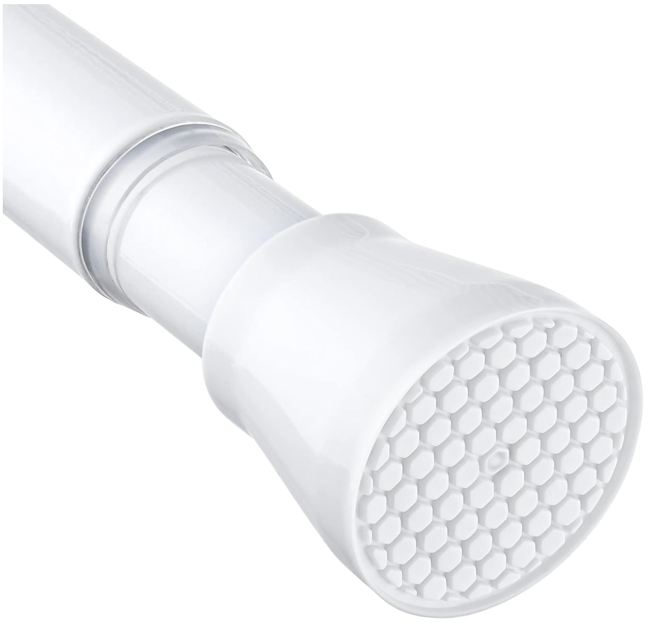 White Tension Curtain Rod for Windows 28 to 48 inch, Adjustable Expandable Pressure Spring Curtain Rod No Drilling, 7/8" Curtain Rod for Bedroom Doorway Closet Door