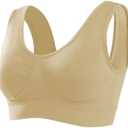 Memoryee Sports Bras Women 3 Pack Set Plus Size for Large Breasts Non Wired Inserts Washable Padded Push Up Vest Crop Top, XL