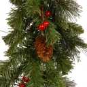 National Tree Company 9 ft Pre-Lit Crestwood Spruce Artificial Christmas Garland, Christmas Decoration with Glitter, Pinecones, Red Berries, 50 Warm White LED Lights, 180 Tips, Timer, Green