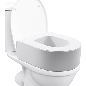 MABOZOO 6-Inch Toilet Seat Cushion, PU Leather Padded Toilet Seat Riser for Seniors, Foam Commode Cushion for Elderly, White