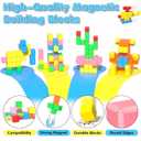 Apluses 42PCS Magnetic Blocks, Gifts for 3 4 5 6 Year Old, Magnet Building Blocks for Toddlers, Girls & Boys, Sensory - Montessori - Autism - Magnetic Toys for Kids Ages 3-5 4-8