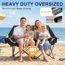 Double Camping Chair 2 Person Loveseat, 800LBS Heavy Duty Chair, Grey, Full