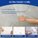 TopSoon 2PK Mattress Bag  Clear Plastic Mattress Disposal Bag  Moving & Storage Cover for Mattress or Box Spring  Heavy-Duty Mattress Moving Supplies (1.5mil,Queen 60" x 14" x 100")