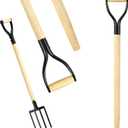 2 Pcs Pitchfork Spading Handle Replacement 30 Inch Wooden Shovel Handle Replacement D Shaped Pitch Fork Handles Tool Accessories for Shovel Scoop Hoe Rake Garden Digging
