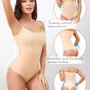 LEVAO Shapewear Bodysuits for Women Tummy Control Body Suits Seamless Sculpting Thong Body Shaper XS-XL (Beige, M)