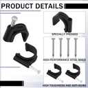 100 Pcs Drip Irrigation 1/2" and 5/8" Tubing Mounting Clips, Firm and Easy to Install, Drip Irrigation Kit Connector, Black
