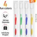 Honeydak 200 Packs Bulk Disposable Toothbrushes - Individually Wrapped, Multicolor, Soft Bristle Medium Manual Travel Toothbrushes for Hotel Toiletries(Classic)