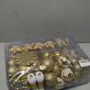 Sattiyrch 76ct Christmas Tree Ornaments Set,Golden Shatterproof Christmas Balls Decorations,Xmas Decorative Hanging Ornaments(Golden)