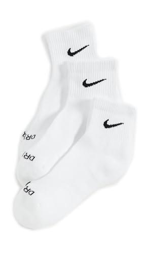 Nike Everyday Plus Cushioned Training Ankle Socks, White, XL, Pack 6
