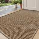 DEXI Dirt Trapper Door Mat, 24x39 Washable Doormat, Dirt Resistant and Absorbent, Easy Clean Low-Profile Floor Rugs for Entryway, Front Door, and Inside Entrance, Beige