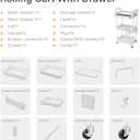 3 Tier Rolling Utility Cart with Drawer,REBECAT Utility Cart Made of Multifunctional Storage Organizer Tool for Kitchen,Bathroom,Living Room,Office(White)