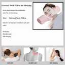 Cervical Neck Pillow for Pain Relief Sleeping, Neck roll Pillow Memory Foam for Stiff Neck Pain Relief Travel Bolster Pillow for Bed for Side Sleepers Back Sleeper (Pink)