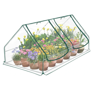 Mini Greenhouse High Light Transmission 75" x 39" x 34" Portable Green House, Compatible with 6x3x1 Ft Raised Garden Bed Planters, Reinforced Waterproof Hot House for Indoor and Outdoor, Clear Cover
