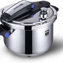 8QT Stainless Steel Pressure Cooker, Olla de presion, Cooking Pressure Cooker, Compatible with Induction and Gas Stovetops, Dishwasher Safe, One-Hand Opening Design