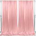 10x10FT Photo Stage Backdrop 2 Panels Curtains Drapes for Photography and Party (Pink)