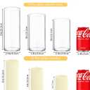 12-Pack Ivory Pillar Candles (2''X3,4,6) & 12-Pack Glass Cylinder Vases(2.6''X5,6,8),Hurricane Candles,Wedding Centerpiece Decor Set-Mixed Heights for Table, Proposal, Event.