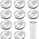 Joyclub 10 Pack 20 oz Skinny Tumbler Replacement Lids Fit for 20oz Sublimation Tumblers Splash Resistant Acrylic Sliding Covers Straw Friendly Daily Use DIY Decor (Clear)